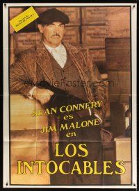 1s111 UNTOUCHABLES teaser Argentinean 43x58 '87 portrait of Sean Connery as Malone, Brian De Palma