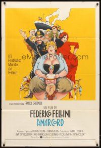 1s115 AMARCORD Argentinean '74 Federico Fellini classic comedy, Juliano Geleng artwork!