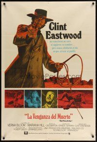 1s167 HIGH PLAINS DRIFTER Argentinean '73 classic art of Clint Eastwood holding gun & whip!