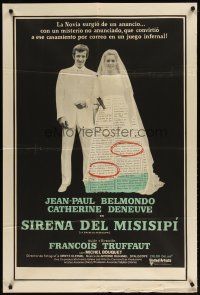 1s197 MISSISSIPPI MERMAID Argentinean '70 Francois Truffaut, Jean-Paul Belmondo, Catherine Deneuve