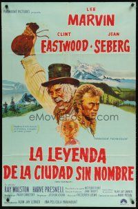 1s202 PAINT YOUR WAGON Argentinean '69 art of Clint Eastwood, Lee Marvin & pretty Jean Seberg!