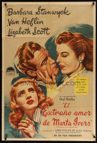 1s221 STRANGE LOVE OF MARTHA IVERS Argentinean '46 Barbara Stanwyck, Van Heflin, Lizabeth Scott