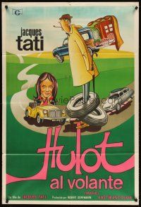 1s233 TRAFFIC Argentinean '71 great wacky art of Jacques Tati as Mr. Hulot!