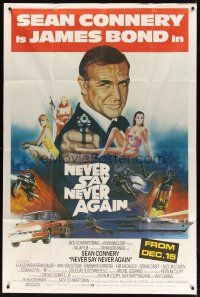 1s017 NEVER SAY NEVER AGAIN advance English 40x60 '83 art of Sean Connery as James Bond by Obrero!