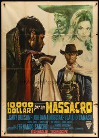 1s247 $10,000 FOR A MASSACRE Italian 1p '67 cool Renato Casaro spaghetti western artwork!