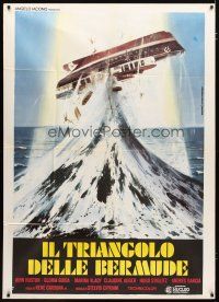 1s260 BERMUDA TRIANGLE Italian 1p '78 wild Piovano art of ship tossed upside-down in the ocean!