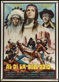 1s263 BEYOND THE FRONTIERS OF HATE Italian 1p '72 Piovano art of cavalrymen & Native Americans!