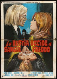 1s278 COLD-BLOODED BEAST Italian 1p '71 art of Klaus Kinski & sexy Margaret Lee by Franco!