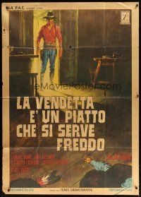 1s292 DEATH'S DEALER Italian 1p '71 cool spaghetti western art by Rodolfo Gasparri!