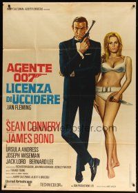1s001 DR. NO Italian 1p R71 art of Sean Connery as James Bond & sexy Ursula Andress in bikini!