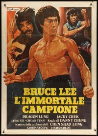 1s301 DYNAMITE TRIO Italian 1p '82 cool artwork of Bruce Lee, who isn't in the movie!