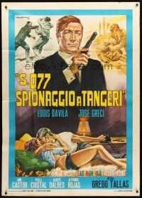 1s304 ESPIONAGE IN TANGIER Italian 1p '65 cool secret agent artwork by Rodolfo Gasparri!