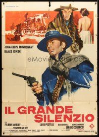 1s323 GREAT SILENCE Italian 1p '68 Sergio Corbucci, Kinski & Trintignant, spaghetti western art!