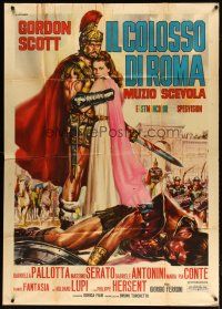 1s331 HERO OF ROME Italian 1p '64 full-length art of gladiator Gordon Scott by Renato Casaro!