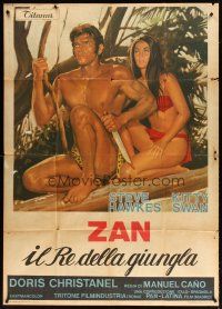 1s348 KING OF THE JUNGLE Zan style Italian 1p '70 Steve Hawkes, screenplay by Umberto Lenzi!