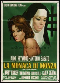 1s356 LADY OF MONZA Italian 1p '69 Casaro art of nun Anne Heywood, her other love is God!