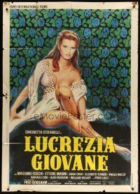 1s368 LUCREZIA GIOVANE Italian 1p '74 art of half-naked Simonetta Stefanelli as Lucretia Borgia!