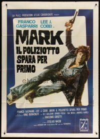 1s372 MARK IL POLIZIOTTO SPARA PER PRIMO Italian 1p '75 cool artwork of Gasparri with gun!