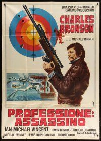 1s374 MECHANIC Italian 1p '72 great different art of Charles Bronson with sniper rifle!