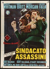 1s380 MURDER INC. Italian 1p '60 different art of Falk as gangster Abe Reles by Enzo Nistri!