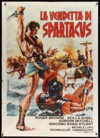 1s406 REVENGE OF SPARTACUS Italian 1p R70s Michele Lupo's La vendetta di Spartacus, cool artwork!