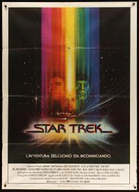 1s437 STAR TREK Italian 1p '80 cool art of William Shatner & Leonard Nimoy by Bob Peak!