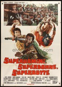 1s440 SUPERSTOOGES VS. THE WONDERWOMEN Italian 1p '74 great art of superstooges, women w/bows!