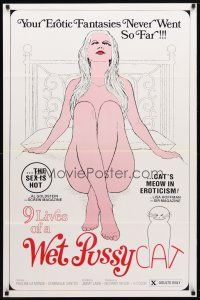 1t029 9 LIVES OF A WET PUSSYCAT 1sh '76 erotic fantasies never went so far!