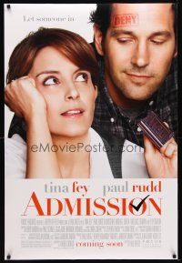 1t033 ADMISSION advance DS 1sh '13 close-up image of sexy Tina Fey, Paul Rudd!