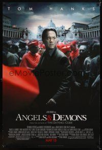 1t048 ANGELS & DEMONS advance 1sh '09 Tom Hanks, Ewan McGregor, cool image from Dan Brown's book!