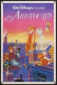 1t051 ARISTOCATS 1sh R87 Walt Disney feline jazz musical cartoon, great colorful image!