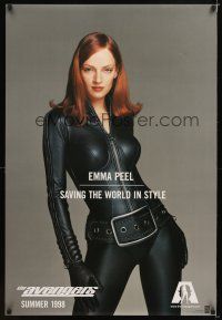 1t062 AVENGERS teaser DS 1sh '98 sexy Uma Thurman as Emma Peel, saving the world in style!