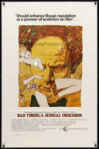 1t074 BAD TIMING 1sh '80 Nicholas Roeg, cool art of Art Garfunkel & sexy Theresa Russell!