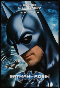 1t081 BATMAN & ROBIN teaser 1sh '97 cool image of George Clooney in the title role, ultra-rare!