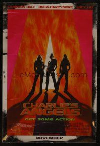 1t142 CHARLIE'S ANGELS heavy stock foil advance 1sh '00 Cameron Diaz, Drew Barrymore & Lucy Liu!
