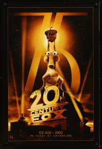 1t008 20TH CENTURY FOX 75TH ANNIVERSARY commercial poster '10 cool image from Ice Age!