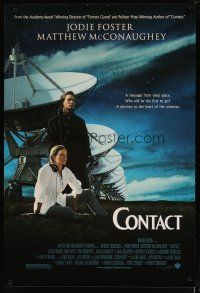 1t154 CONTACT DS 1sh '97 Jodie Foster, Matthew McConaughey, message from deep space!