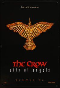 1t161 CROW: CITY OF ANGELS teaser 1sh '96 Tim Pope directed, cool image of the bones of a crow!