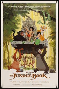 1t373 JUNGLE BOOK 1sh R84 Walt Disney cartoon classic, great image of Mowgli & friends!