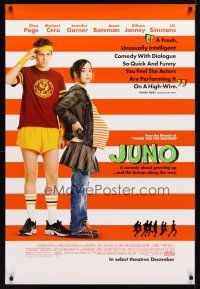 1t374 JUNO style A advance 1sh '07 Ellen Page, Michael Cera, Diablo Cody, Jason Reitman directed!
