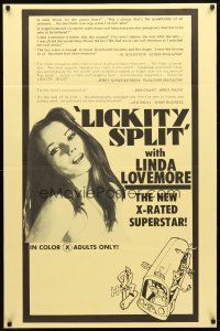 1t428 LICKITY SPLIT review style 1sh '74 directed by Carter Stevens, sexy Linda Lovemore!