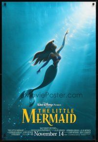 1t433 LITTLE MERMAID advance DS 1sh R97 Ariel swimming to the surface, Disney underwater cartoon!