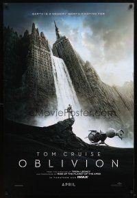 1t524 OBLIVION teaser DS 1sh '13 Morgan Freeman, image of Tom Cruise & waterfall in city!