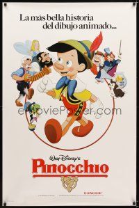 1t566 PINOCCHIO Spanish/U.S. 1sh R84 Disney classic cartoon about a wooden boy who wants to be real!
