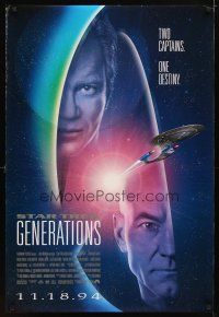 1t700 STAR TREK: GENERATIONS DS int'l advance 1sh '94 Patrick Stewart as Picard, William Shatner as Kirk!