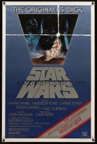 1t701 STAR WARS 1sh R82 George Lucas classic sci-fi epic, great art by Tom Jung!