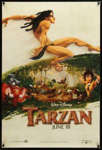 1t735 TARZAN June 18 style advance DS 1sh '99 Disney cartoon, from Edgar Rice Burroughs story!
