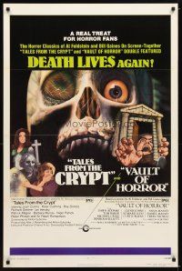 1t790 VAULT OF HORROR/TALES FROM THE CRYPT 1sh '73 horror double bill, creepy images!