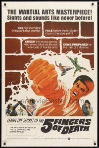 1w017 5 FINGERS OF DEATH 1sh '73 martial arts masterpiece with sights & sounds like never before!