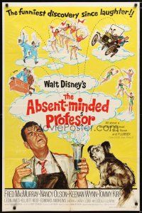 1w026 ABSENT-MINDED PROFESSOR 1sh R74 Walt Disney, Flubber, Fred MacMurray in title role!